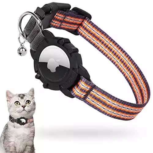 FEEYAR AirTag Cat Collar with Apple AirTag Holder
