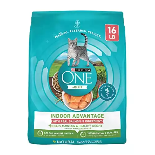 Purina ONE Natural Low Fat High Protein Cat Food Plus Indoor Advantage with Real Salmon