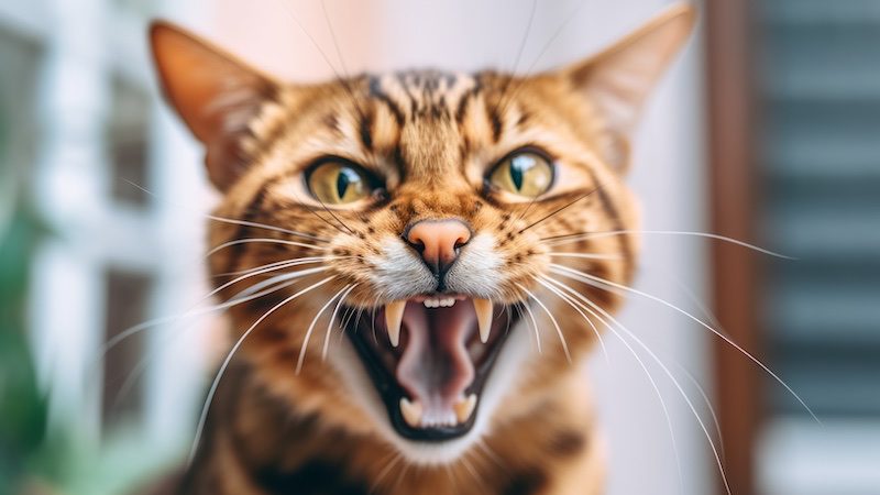 Aggressive Bengal cat